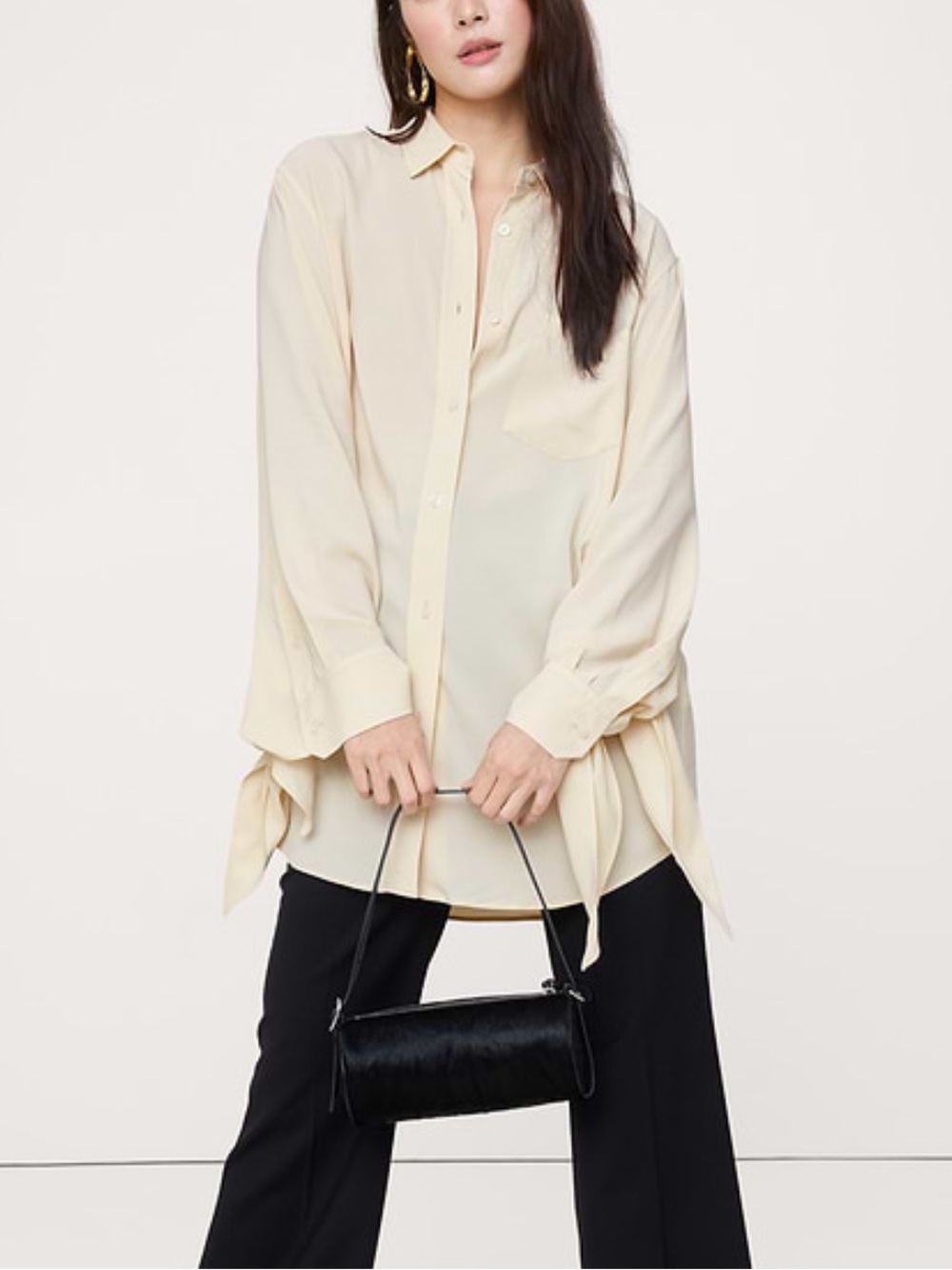 Banana Republic Georgette Tie-Cuff Shirt